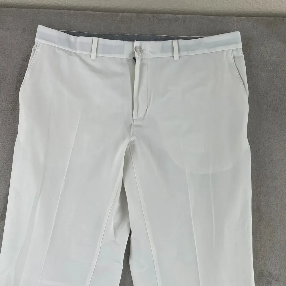 Nike Flex Hybrid Pants Men 38x32‎ White Performance Golf Straight Fit Vents